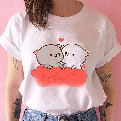Tricou cu desene animate ursuleț panda Bubu și Dudu Tricouri drăguțe 100% bumbac Tricouri scurte O-Gât Kawaii Topuri mâneci Fete Print Ullzang Casual