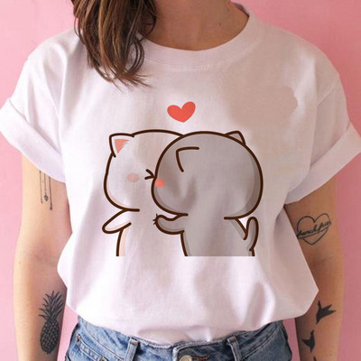 Tricou cu desene animate ursuleț panda Bubu și Dudu Tricouri drăguțe 100% bumbac Tricouri scurte O-Gât Kawaii Topuri mâneci Fete Print Ullzang Casual