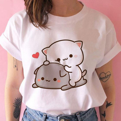 Tricou cu desene animate ursuleț panda Bubu și Dudu Tricouri drăguțe 100% bumbac Tricouri scurte O-Gât Kawaii Topuri mâneci Fete Print Ullzang Casual