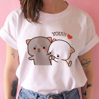 Tricou cu desene animate ursuleț panda Bubu și Dudu Tricouri drăguțe 100% bumbac Tricouri scurte O-Gât Kawaii Topuri mâneci Fete Print Ullzang Casual