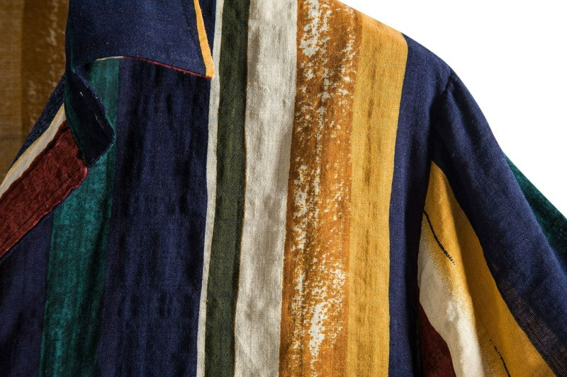 Vīriešu apģērbs 2022 Havaju vīriešu svītrains krekls Eiropas amerikāņu vīriešu krekls ikdienas atloks ar īsām piedurknēm Camisas Para Hombre