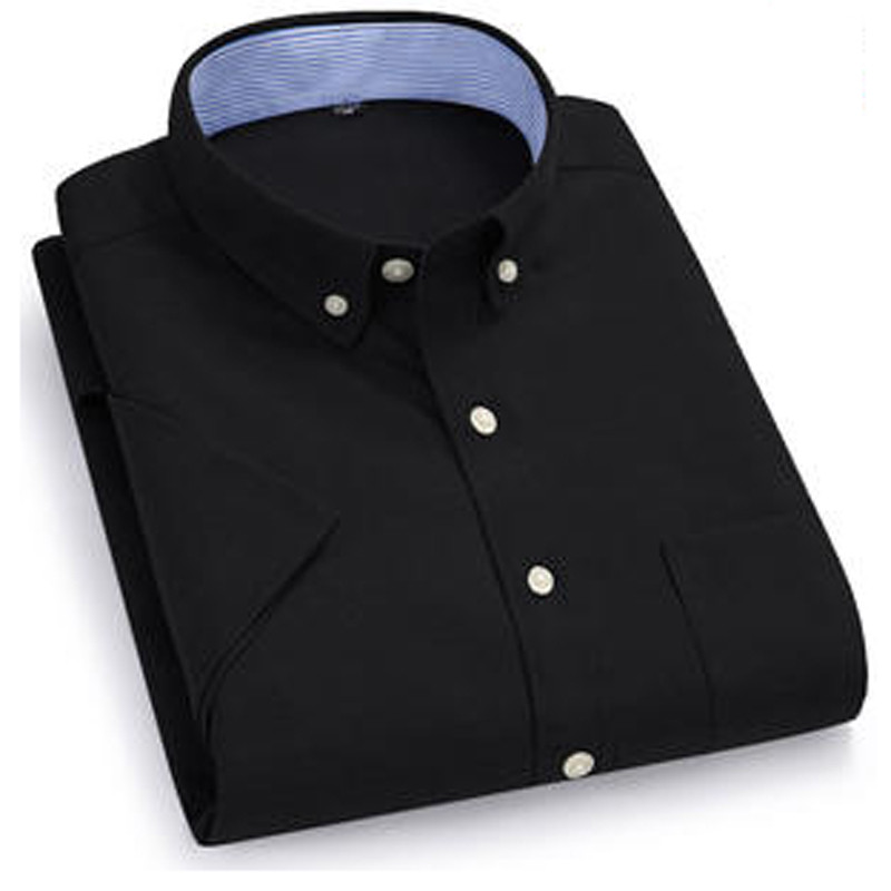 Muške Oxford kratke rukave Ljetne ležerne košulje standardnog kroja Jednobojna košulja s kopčanjem Klasična udobna košulja s jednim džepom