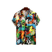 Hawaii 3D olajfestmény geometriai nyomtatással készült rövid ujjú felső divatos férfi ruházathoz nyári tengerparti vakáció alkalmi ing