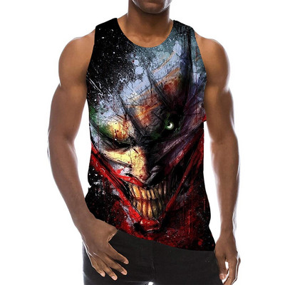 Мъжки скелет с графичен череп без ръкави 3D топ празнични тениски Horror Tanks Дамски момчета Streetwear 2021 ново