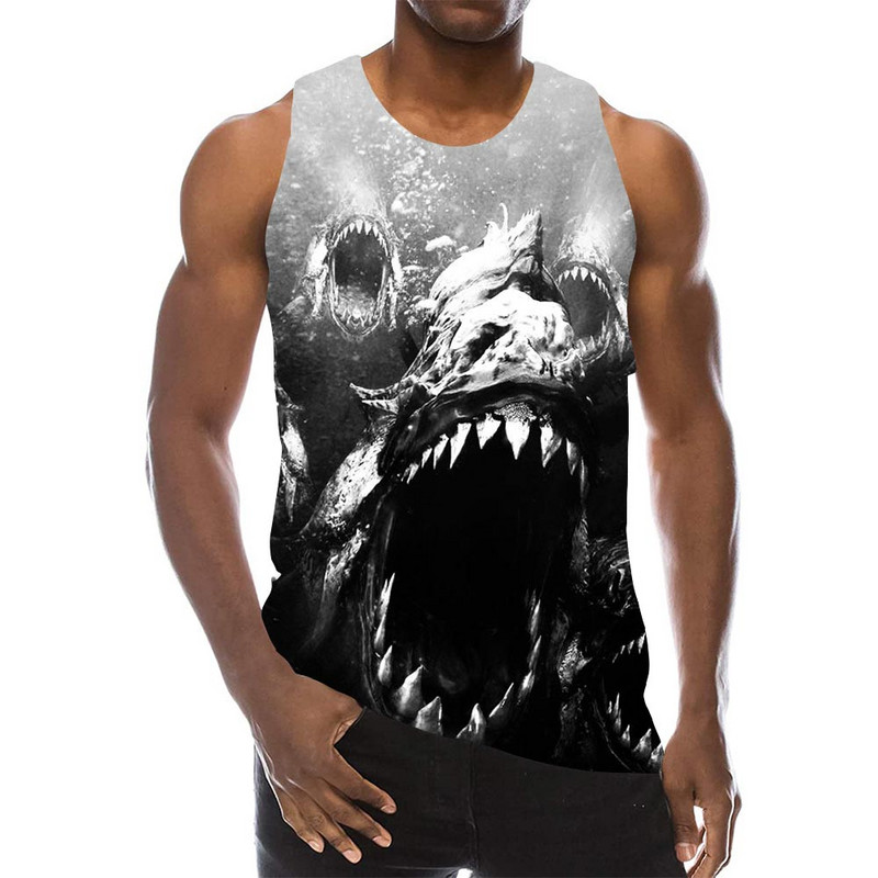 Ανδρικό σκελετός γραφικό κρανίο αμάνικο 3D top Holiday Tees Horror Tanks Γυναικεία Αγόρια Streetwear 2021new