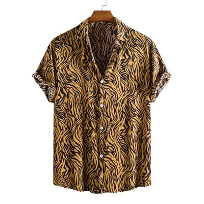 Leopard cvjetna košulja Muška Camisa Masculina 2023 Marka Slim Fit Havajska košulja kratkih rukava Muške ležerne košulje za plažu, muške 5XL