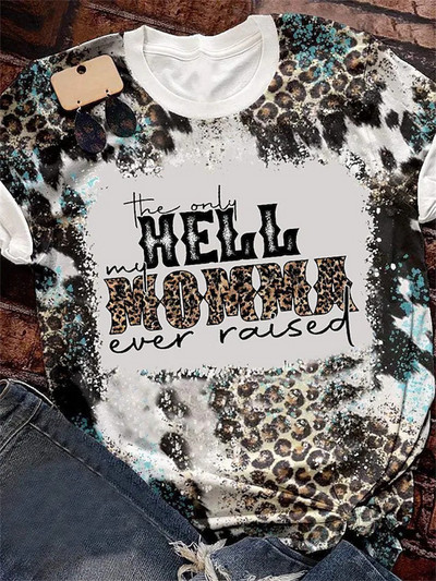 Νέα κοντομάνικα μπλουζάκια για κορίτσια Senior casual μπλουζάκια Oversize γυναικεία ρούχα Leopard print Γυναικεία vintage μπλουζάκια μόδας