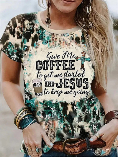 Νέα κοντομάνικα μπλουζάκια για κορίτσια Senior casual μπλουζάκια Oversize γυναικεία ρούχα Leopard print Γυναικεία vintage μπλουζάκια μόδας