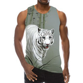 Ανδρικά Animals Γραφικά αμάνικα τρισδιάστατα μπλουζάκια για διακοπές Tiger Tank Tops γυμναστήριο για αγόρια Streetwear καινοτόμο γιλέκο