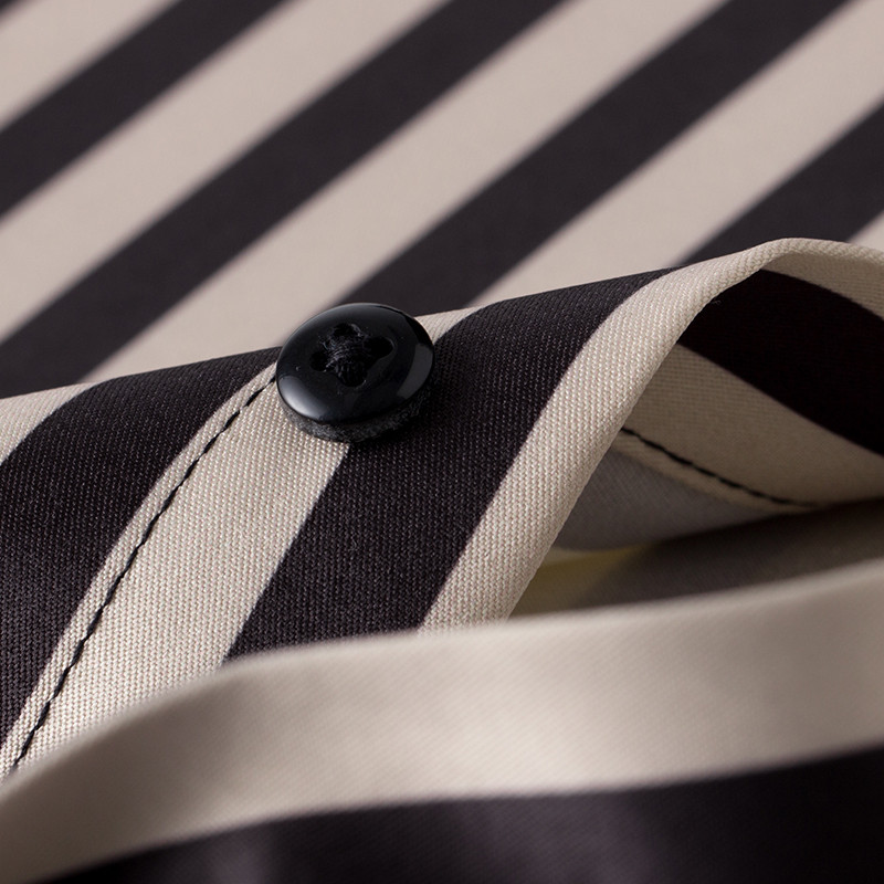 Ανδρικό πουκάμισο με ελαφρύ τέντωμα, χαλαρό ριγέ φόρεμα, χωρίς τσέπη, μακρυμάνικο, άνετα πουκάμισα χωρίς ρυτίδες