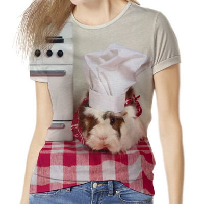 Sieviešu T-krekls Mujer Cute Hamster Pattern Harajuku Camisetas apaļa kakla unisex sieviešu apģērbi 3D druka 2022 New Femme Tees Fun