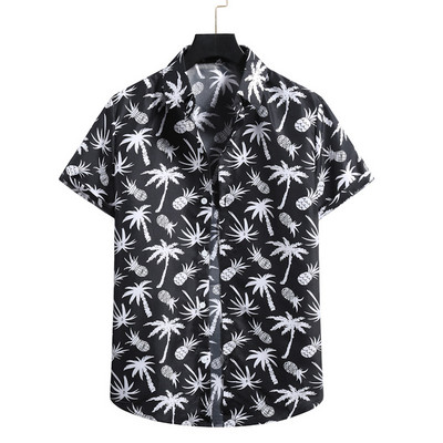 Roosa lilleline Hawaii särk Meeste Chemise Homme 2022 suvine uus lühikeste varrukatega ranna Aloha särgid Meeste vabaaja nööbiga särk meeste XXL