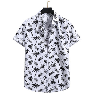 Roosa lilleline Hawaii särk Meeste Chemise Homme 2022 suvine uus lühikeste varrukatega ranna Aloha särgid Meeste vabaaja nööbiga särk meeste XXL