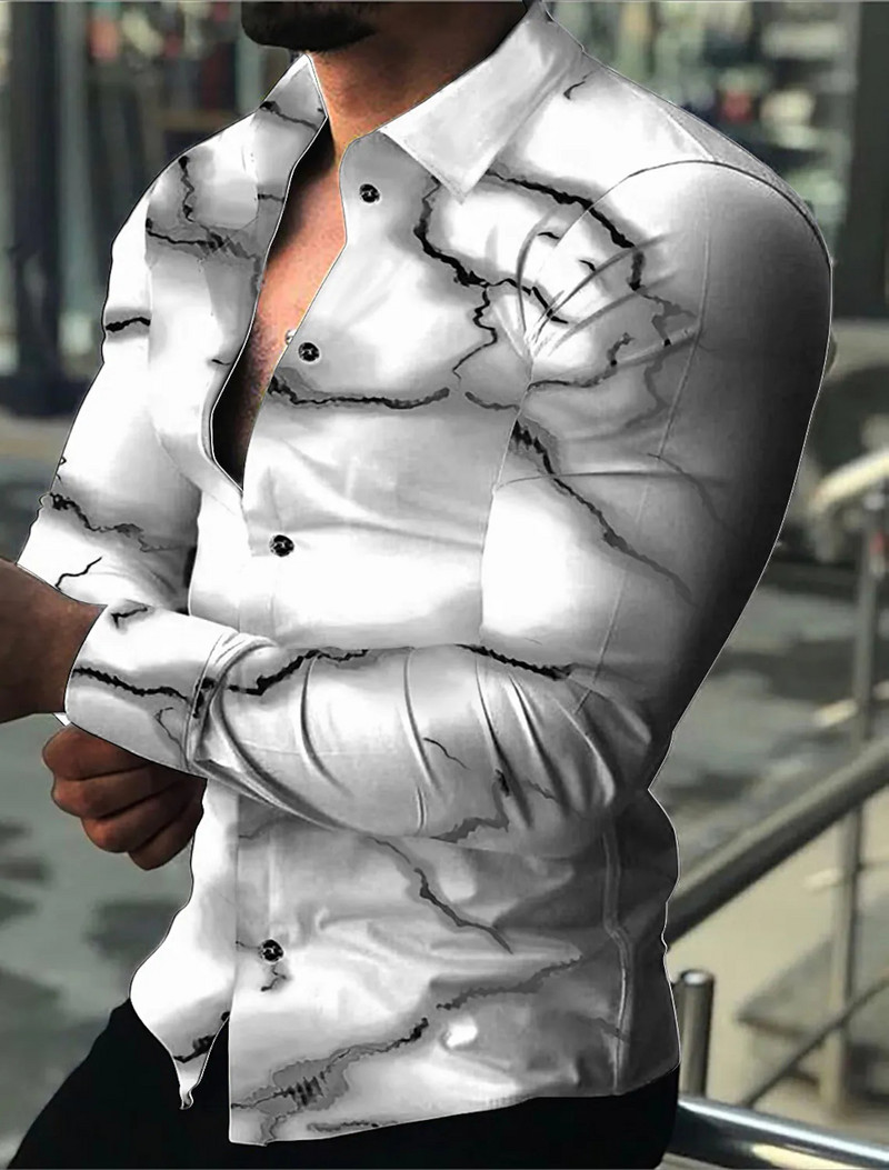 Prom Fashion Luksuslik sotsiaalne meeste särk nööbiga polosärk Casual Western Print Top Meeste ballikardigan top Plus S-6XL