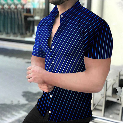 Ballīte Luksusa vīriešu vasaras krekls ar īsām piedurknēm Zelta punktveida Digitālā apdruka Ikdienas ielas Eiropas vīriešu kreklu topi S-4XL