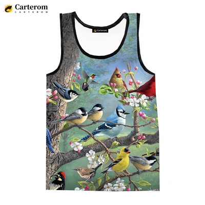 2023-as új divat papagáj 3D nyomtatott felsők Férfi női nyári alkalmi ujjatlan ingek Hip Hop utcai ruházat túlméretezett felsők pólók