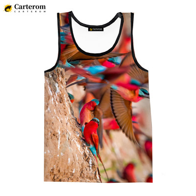 2023-as új divat papagáj 3D nyomtatott felsők Férfi női nyári alkalmi ujjatlan ingek Hip Hop utcai ruházat túlméretezett felsők pólók