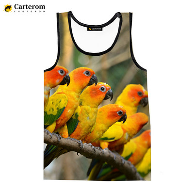 2023-as új divat papagáj 3D nyomtatott felsők Férfi női nyári alkalmi ujjatlan ingek Hip Hop utcai ruházat túlméretezett felsők pólók