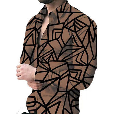 2023. g. vīriešu apģērbs ziedu raksts T-krekls ar atloku krekls modes tendence aktuāla izpārdošana, jauns retro neformāls vīriešu liela izmēra