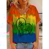 Tricou cu mânecă scurtă Harajuku, colorat, cu mânecă scurtă, imprimat 3D, trend casual, cu mânecă scurtă