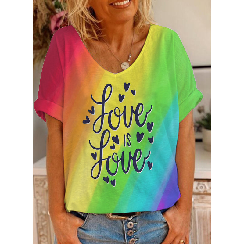 Tricou cu mânecă scurtă Harajuku, colorat, cu mânecă scurtă, imprimat 3D, trend casual, cu mânecă scurtă