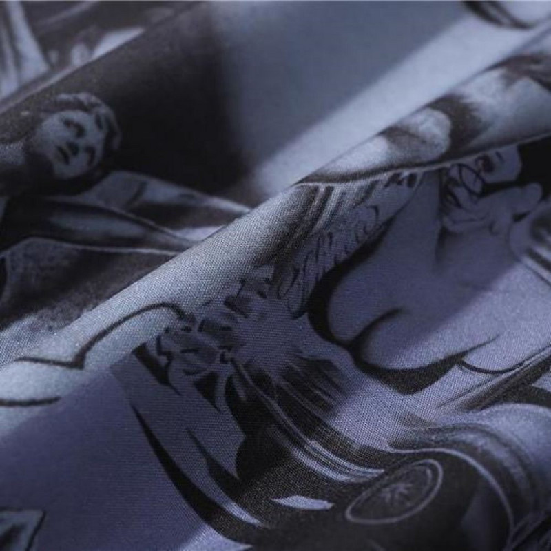 Harajuku Μπλούζες Ανδρικά Gothic Grunge Vintage Oversized κοντομάνικα πουκάμισα Chic print Top Streetwear Hip Hop