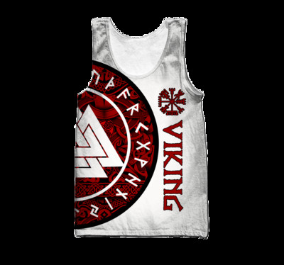 Valknut Dragon Tattoo Pattern 3D Printed Vīriešu veste Vasaras Harajuku T-krekls Bez piedurknēm Unisex Ikdienas poliestera topi BX-046