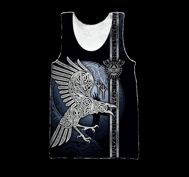 Valknut Dragon Tattoo Pattern 3D Printed Vīriešu veste Vasaras Harajuku T-krekls Bez piedurknēm Unisex Ikdienas poliestera topi BX-046