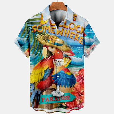 Havaju krekli vīriešiem Modes Ērti unisex topi ar īsām piedurknēm Pludmales ceļojumi sērfot ikdienas krekli Lielizmēra vīriešu krekli