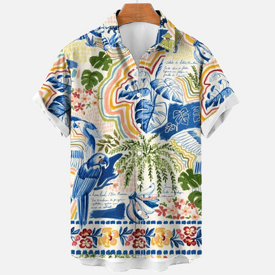 Havaju krekli vīriešiem Modes Ērti unisex topi ar īsām piedurknēm Pludmales ceļojumi sērfot ikdienas krekli Lielizmēra vīriešu krekli