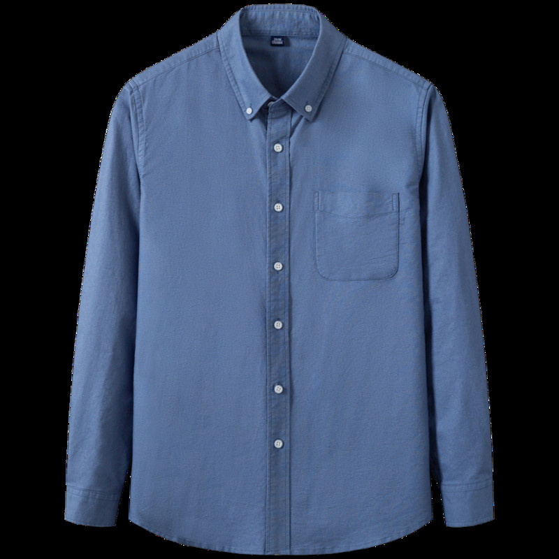 Vyriški 100 % medvilnės Oksfordo laisvalaikio marškiniai, su kišenėmis ilgomis rankovėmis, standartinio stiliaus languoti dryžuoti universalūs marškiniai