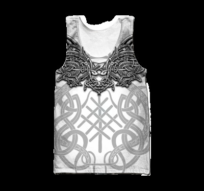 Symbol Valknut Odin Tetovanie Raven 3D Potlačená pánska vesta Harajuku Módne tričko bez rukávov Letné street Unisex tielka BX-005