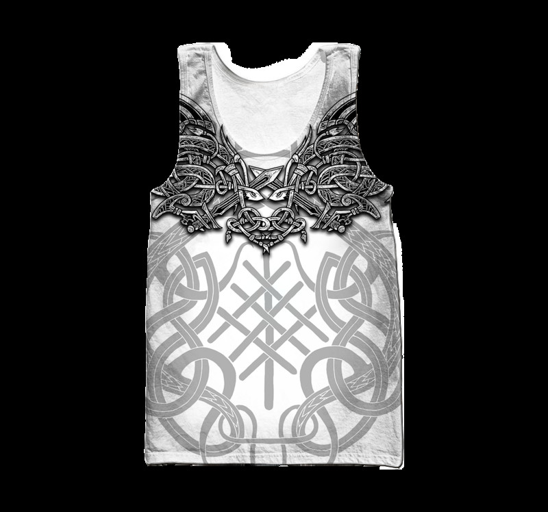 Symbol Valknut Odin Tetovanie Raven 3D Potlačená pánska vesta Harajuku Módne tričko bez rukávov Letné street Unisex tielka BX-005