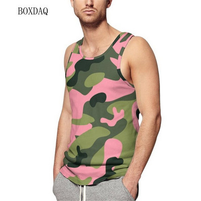 Tancuri Camo pentru bărbați, vară, fără mâneci, antrenament, fitness, ocazional, vestă 3D, imprimat cu camuflare, sport, sală, alergare, pentru bărbați, plus mărime 6XL