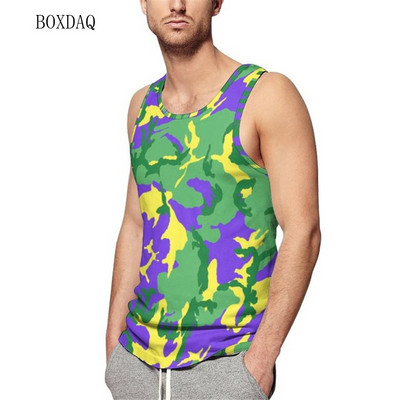 Tancuri Camo pentru bărbați, vară, fără mâneci, antrenament, fitness, ocazional, vestă 3D, imprimat cu camuflare, sport, sală, alergare, pentru bărbați, plus mărime 6XL