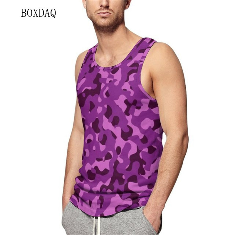 Tancuri Camo pentru bărbați, vară, fără mâneci, antrenament, fitness, ocazional, vestă 3D, imprimat cu camuflare, sport, sală, alergare, pentru bărbați, plus mărime 6XL