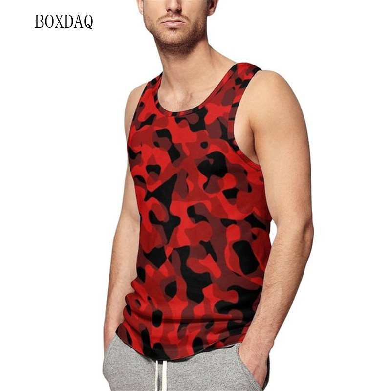 Tancuri Camo pentru bărbați, vară, fără mâneci, antrenament, fitness, ocazional, vestă 3D, imprimat cu camuflare, sport, sală, alergare, pentru bărbați, plus mărime 6XL