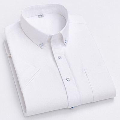 Cămăși cu mânecă scurtă de vară pentru bărbați Cămașă din bumbac 100% Topuri Oxford moi Haine în carouri în dungi Cămașă albă Rochie socială slim fit