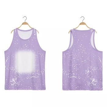 Sublimation Blank Tie Dye Vest Полиестер Лятна тениска без ръкави с О-образно деколте Бързосъхнещи анцузи Мъжки за персонализирано лого