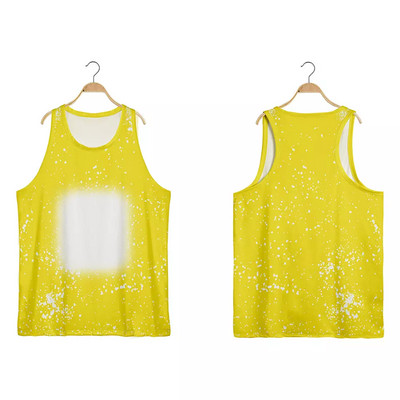 Sublimation Blank Tie Dye Γιλέκο Πολυεστέρας Καλοκαιρινό O-Neck Αμάνικο μπλουζάκι Quick Dry Ανδρικές φόρμες για προσαρμόσιμο λογότυπο