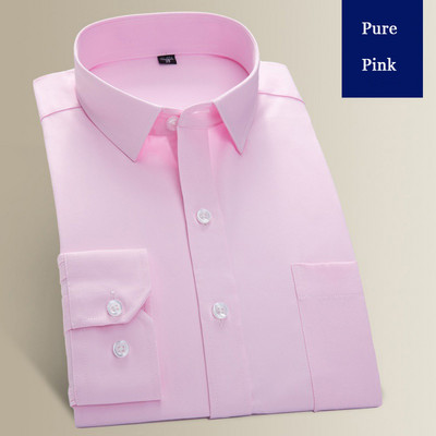 Cămașă supradimensionată 8XL 7XL 6XL Bărbați cu mânecă lungă din bumbac sarg Cămașă albă albastră uni antirid Cămăși casual formale de afaceri pentru bărbați