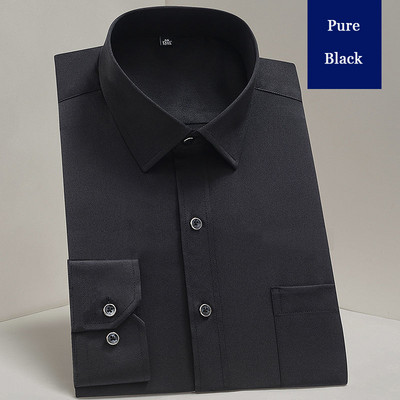 Cămașă supradimensionată 8XL 7XL 6XL Bărbați cu mânecă lungă din bumbac sarg Cămașă albă albastră uni antirid Cămăși casual formale de afaceri pentru bărbați