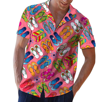 Χαβάης Καλοκαιρινό ανδρικό πουκάμισο πράσινο Anime κοντομάνικο μπλουζάκια Casual Fashion Oversized 5XL Beach Streetwear πουκάμισο Vintage Ρούχα