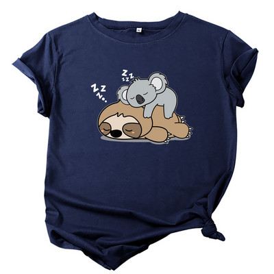 JFUNCY 2023 jauns apdrukāts sieviešu T krekls Vasaras kokvilnas T-krekls ar īsām piedurknēm sieviešu multfilmas T-krekls Sieviešu topi sieviešu krekls