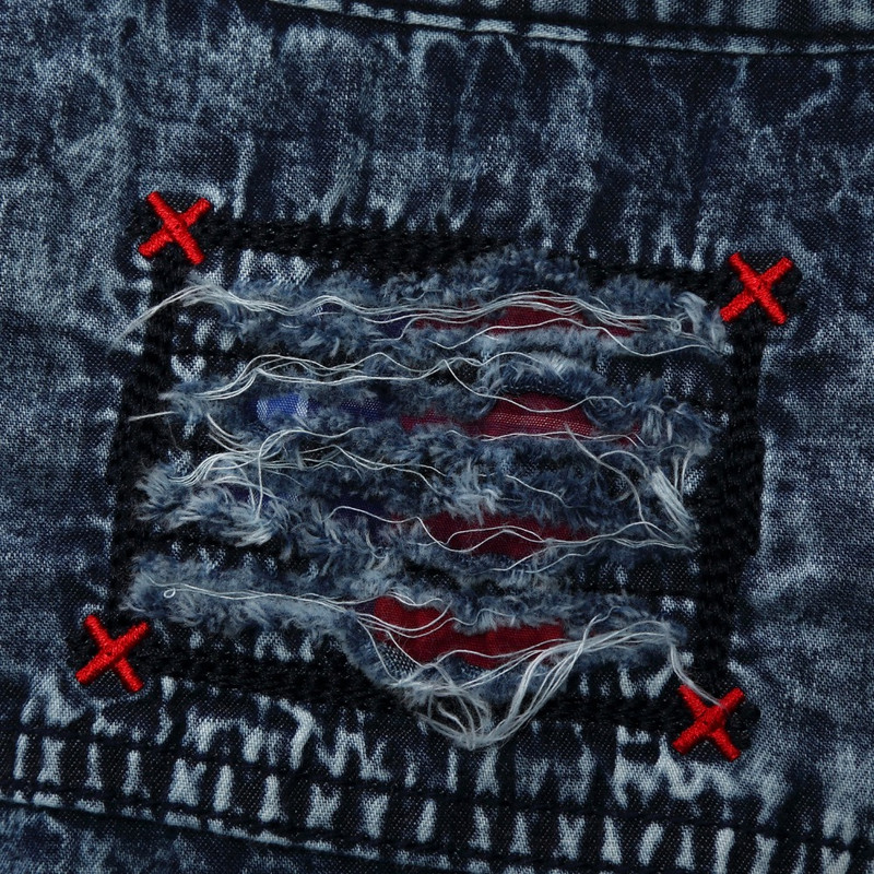 FREDD MARSHALL Cămașă nouă pentru bărbați Cămașă din denim cu mânecă scurtă Rochie ocazională pentru bărbați Cămăși din Jean de înaltă calitate Purtate pe stradă