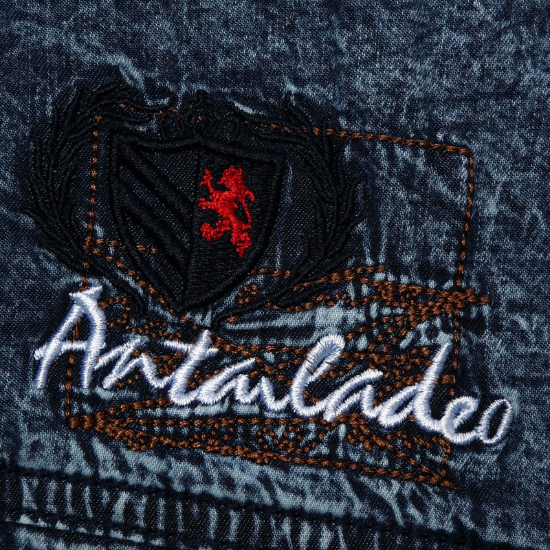 FREDD MARSHALL Cămașă nouă pentru bărbați Cămașă din denim cu mânecă scurtă Rochie ocazională pentru bărbați Cămăși din Jean de înaltă calitate Purtate pe stradă