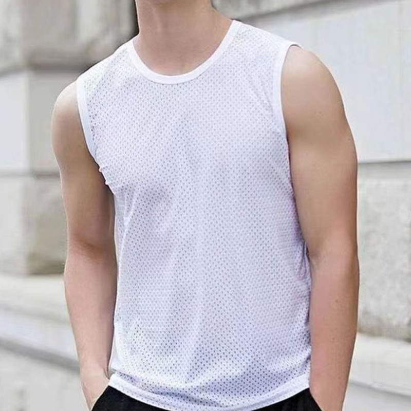Meeste õõnsad topid Aluspesu Meeste alussärk Läbipaistvad särgid Meeste Fitness Võrgustikku hingavad Singlets