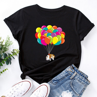 Γυναικείο μπλουζάκι JFUNCY 5XL Κοντό μανίκι καλοκαιρινό βαμβακερό μπλουζάκι με εμπριμέ γυναικείο μπλουζάκι Oversize Γυναικείο μπλουζάκι casual