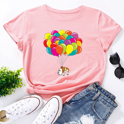 Γυναικείο μπλουζάκι JFUNCY 5XL Κοντό μανίκι καλοκαιρινό βαμβακερό μπλουζάκι με εμπριμέ γυναικείο μπλουζάκι Oversize Γυναικείο μπλουζάκι casual