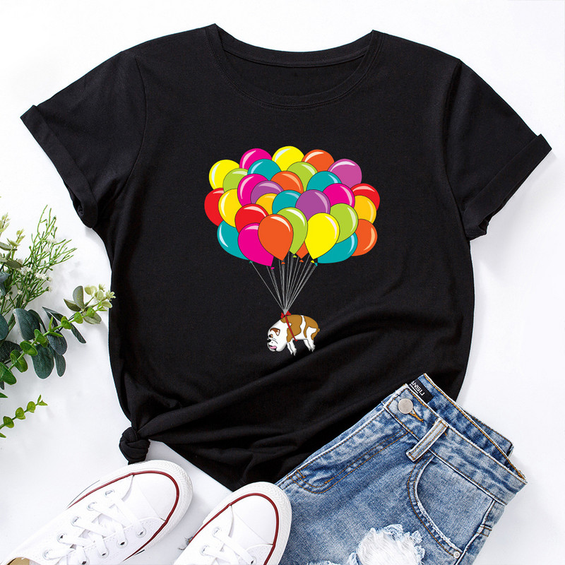 Γυναικείο μπλουζάκι JFUNCY 5XL Κοντό μανίκι καλοκαιρινό βαμβακερό μπλουζάκι με εμπριμέ γυναικείο μπλουζάκι Oversize Γυναικείο μπλουζάκι casual